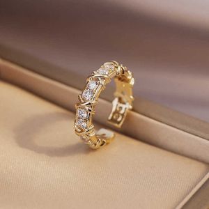 Band Rings New Korean Fashion Exquisite Creative Design Luxury High Quality Zircon Adjustable Ring Gift Banquet Women Jewelry Ring 2022