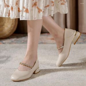 Sandalet basit Japon küçük deri ayakkabılar kadın bayanlar kare ayak parmağı mary jane kadınlar kalın topuk tek moda