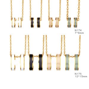 Lyxig designbrev hänge halsband 18k guld rostfritt stål halsband för kvinnor gåva