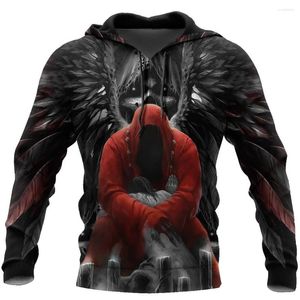 Men's Hoodies Holloween Gothic Skull Print Five Finger Death Punch Mens Punk Hip Hop Hooded Sweatshirt Cool Streetwear Pullover S-6XL
