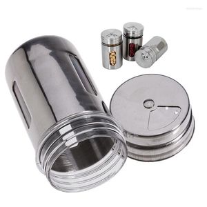 Butelki do przechowywania Ly ze stali nierdzewnej mąka Sifter Sifter Sifter Paking Sugar Salt Pepper Shaker Jar Butelka Kakerbleta