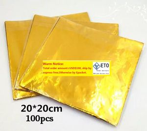 Gift Wrap 100 Sheets Gold Aluminium Foil Wrapper Paper Wedding Chocolate Candy Wrapping