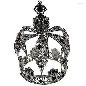 Kopfbedeckungen Barock Vintage Royal King Diadem Prom Party Männlich Kuchen Hochzeit Haarschmuck Mann Krone