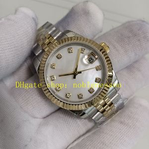 4 Farbe Super Frauen Watch BP Factory Authentic Bild Ladys 31mm 278273 Mutter des Perlenblattes Gelbgold Zwei -Ton -Jubiläumsarmband BPF Automatische Uhren