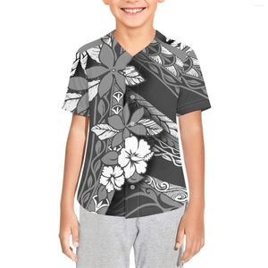 Camisas casuais masculinas Polinésia Tribal Pohnpei Totem Tattoo Printa