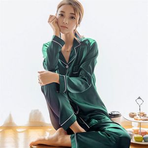 Kvinnors underkläder Silk Satin Pyjamas Pyjamas Set Sleepwear Par Pyjamas Suit Female Sleep Two Piece Set Men Loungewear Plus Size231Q