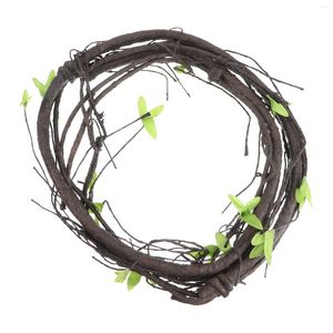 Decorative Flowers 1pc Yards Artificial Garland Terrarium Leaves Wood Wreath Hanging Crafts Twig Frame