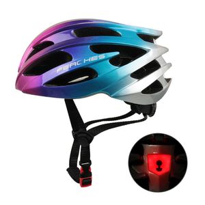 サイクリングヘルメットピーチライトウェイトライディングヘルメット +テールライトメンズ女性自転車ヘルメット付きネットマウンテンライディングヘルメットライディング機器P230419