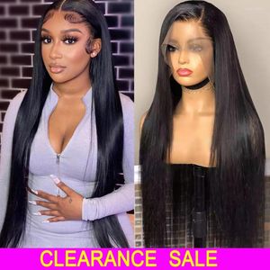 Straight Lace Front Wig Bone Human Hair Wigs 13x4 Frontal Remy Transparent 180%