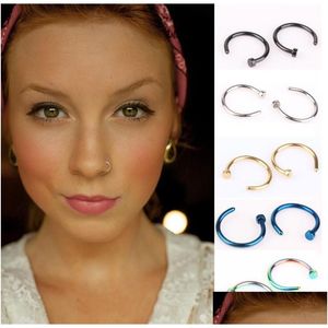 Party Favor Colorf Nose Ring C Shaped Stainless Steel Noses Hoop Uni Fashion Piercing Jewelry 6 8 10Mm 0 35Lq E19 Drop Delivery Home Dhjya
