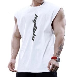 Mens tampas de tampo do bodybuilding Men Gyms Fitness Workout Camisa sem mangas do macho Summer solto de camiseta de camiseta de corrida 230419