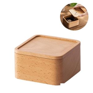 Storage Boxes Bins Wooden Jewelry Simple Beech Wood Watch Box Diy Christmas Gift Packaging Drop Delivery Home Garden Housek Dhgarden Dhgme