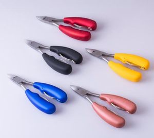 2IN1 Kolor paznokci sztuka sprężynowa rączka sprężyna stali nierdzewnej Manicure Nippers Nippers Tips Cutter palca palec kina