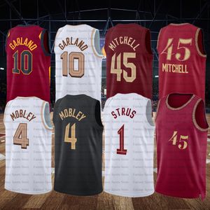 Erkekler Basketbol Formaları Darius Garland Jerome Donovan Mitchell 4 Evan Mobley Emoni Bates Jarrett Allen Isaac Okoro Ricky Rubio Niang Custom Jersey 10 4 45 35