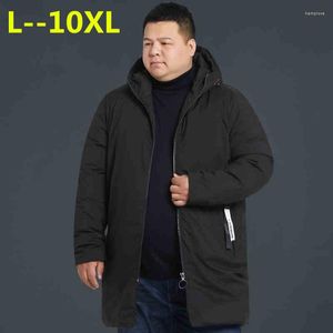 メンズダウンプラスサイズ10xl 8xl 6xl 5xl long parka men clothing太い暖かい冬ジャケット男性トップクオットコットンキルティングコート