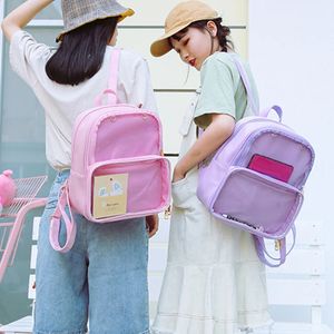 Borsa da scuola per ragazze Zaino trasparente a spalla da donna Borsa per il cambio in PU stile gelatina 231118