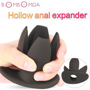 Anal Toys Man Women Silicone Dilator Hollow Petal Tunnel Butt Plug Expander Vaginal Speculum Expansion Sounding Sex 230419