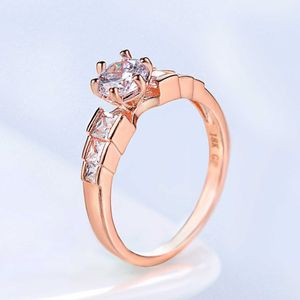 Band Ringe Klaue Zirkonia Eheringe für Frauen Rose Gold Farbe Engagement Versprechen Ehe Ring für Braut Modeschmuck Großhandel R680