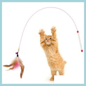 Toys Toys Wand Toy Zabawna stalowa drut Bell Interactive Pet Stick Kitty Kittentraining Ćwiczenie zwiastun