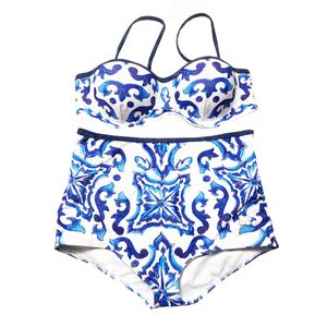 High Waist Swimwear Womens Split Bathing Suit Fashion Printed Designer Swimsuit Two Piece Swimwear