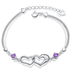 Urok Bracelets 10pc/set moda serce 925 Sterling Sier Link Bransoletka Dostosowana dla mężczyzn dla mężczyzn codzienna biżuteria Dostawa Dhrzz