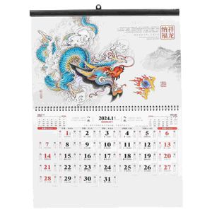 Calendário 2024 calendário pendurado parede doméstica ano chinês planejador anual decoração mensal 231118