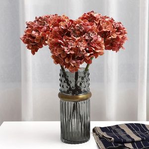 Dekorativa blommor Hydrangea Bouquet Artificial For Wedding Party Decoration Sinlk Fake Flower Home Decor Festival Favor Vase Plants