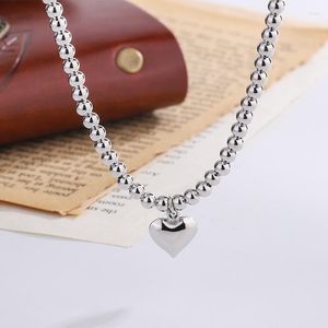 Anhänger Halsketten Tropfen Liebe Herzform Perlenkette Einfache Trendige Halskette Für Frauen Weibliche Tibetischen Silber Halsschmuck Hochzeit Verlobung