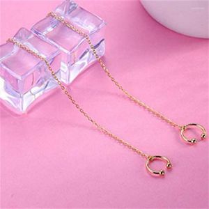 Creolen 2023 Ins Mode Frauen Elegante Geometrische Ohrclip Quaste Spleißen Sexy Party Kette Jewerly