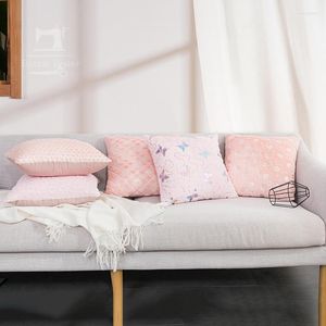 Подушка 1pc плюшевая крышка розовая бархатная наволочка 45x45 см. Меховый скандинавский кусочек диван -диван -диван на корпус домашнего декора