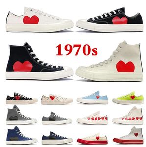 1970 Red Heart Casual Shoes 1970s Big Eyes Play Chuck Multi Hearts 70s Hi Skate Platform Shoe Classic Canvas Jointly Name Men Skateboard Sneakers 35-44