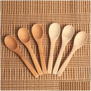 Colheres de bambu de bambu geléia de mel colher de café colher delicada ferramenta de cozinha usando crianças de 12,8x3cm entrega de gota home gard dhgarden dhafu