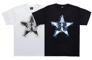 Designer-Mode-T-Shirt Revenge Avenger Star Tee Pentagram Lightning Print Trendy High Street Loose Short Sleeve T-Shirt