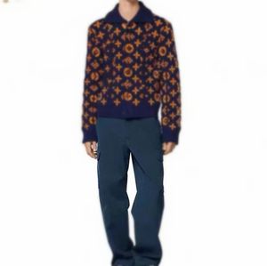 New Men's Sweater Luxury Brand Leisure Men's Designer Sweater Fashion Jacquard Polo Neck Knitted Zipper Cardigan Coat Unisex