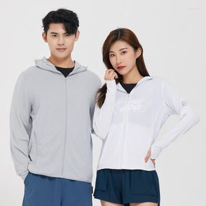 Felpe con cappuccio da uomo Protezione solare Abbigliamento da uomo e da donna Seta di ghiaccio Leggera Traspirante Primavera Outdoor UV Estate