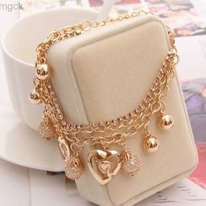 Charm Bracelets ZOSHI New Woman Bracelets Multilayers Gold Color Chain Heart Bracelets Bangles Charm Bracelets For Women Crystal Bracelets