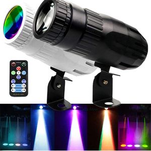 LED Laser Lighting Light with Remote Super Bright Mirror Ball Spotlight Mini 15W RGB Beam Spot lights Stage Effect Lamp DJ Disco Party Show