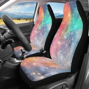 Capas de assento de carro Galaxy Colerful Front Set of 2PCS Automobile Protect Cover Luxo Universal Soft para a maioria dos acessórios de caminhão