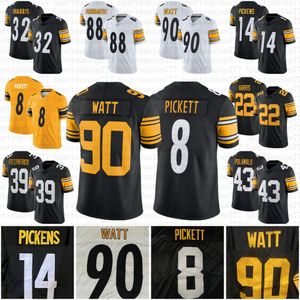 TJ Watt 8 Kenny Pickett Maglie da calcio George Pickens Franco Najee Harris Pat Freiermuth Roethlisberger Troy Polamalu Minkah Fitzpatrick Jerome Bettis Bradshaw