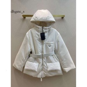 Jaqueta feminina north face início do outono nova cintura com capuz com cinto impermeável tecido moda casaco de algodão quente