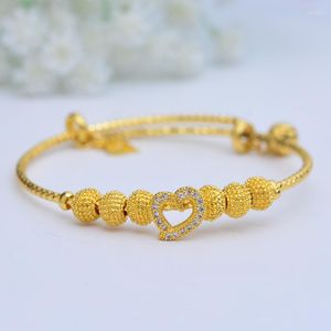 Bangle Wando Trendy 1pcs Gold Color Bangles For Baby Gril Kids Exquisite Bracelet/Bangle African Arab Ramadan Children's Jewelry