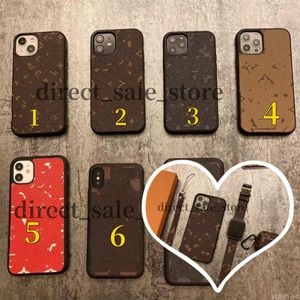 Lyxtelefonfodral för telefon 14 12 13 Pro Max 13 11 mini XR XS X 7 8 Plus Fashion Leather Designer Letter Cover och för AirPods Pro 3 Case Watch Bands en uppsättning av