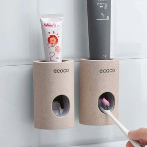 Toothbrush Holders Portable automatic toothpaste dispenser, non-toxic, wall-mounted, no drilling installation Inventory Wholesale