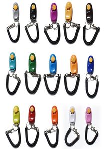 Portachiavi con fischietto regolabile portatile e cinturino da polso Clicker per addestramento multi colore per cani da compagnia Fischio per addestramento all'aperto DH06494464017