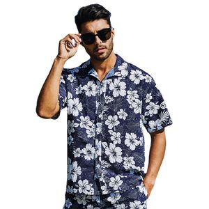 Camisas casuais de luxo casuais designer havaiano camisa impressa vintage férias de férias de praia soltas Moda gráfica de manga curta