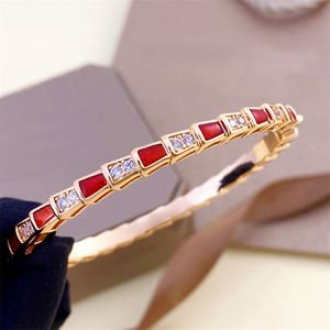 Designer bracelet bangle Bracelet luxury jewelry woman 18K rose gold silver red green agate snake diamond bracelets jewelrys designers girl lady paty birthday gift