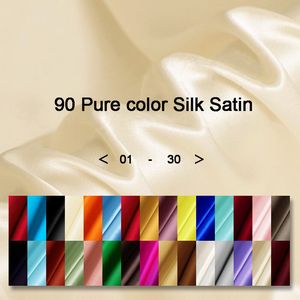 Fabric 100% Mulberry Silk Crepe Satin Fabric for Dress Cheongsam Width 114cm Clothing Cloth for DIY Sewing Solid Color 230419