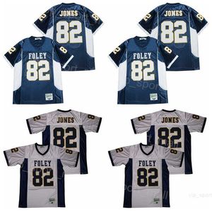 High School Football 82 Julio Jones Jerseys Foley Lions Moive Breathable College Pullover Retro Pure Cotton for Sport Fans Embroidery Team Color Navy Blue White