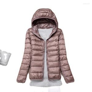 Women's Down Spring And Autumn Boutique Fashion High-end Brand Ultra-light Ultra-thin Ladies Casual Solid Color Hooded Jacket