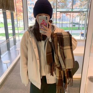 Women's Down 2Colors 2023 Winter Korean Style Women Loose Vintage Faux Two Pieces Cotton Paddeds Woolen Jacket Coats Female(F4618